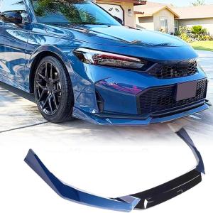 Front Bumper Lip Splitter for Honda Civic 11th 2025+ Blue Lagoon 3PCS | PP Lower Chin Bumper Spoiler Splitter Protection Air Dam Body Kit