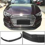 Audi S3 A3 Sline 8V.5 Sedan 2017-2020 Front Bumper Lip Carbon Fiber
