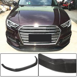 Audi S3 A3 Sline 8V.5 Sedan 2017-2020 Front Bumper Lip Carbon Fiber