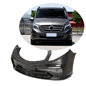 Mercedes Benz V Class W447 Vito 2015-2019 Front Bumper Lip Dry Carbon Fiber