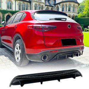 Gloss Black Rear Diffuser for Alfa Romeo Stelvio Sport Utility 2017-2023 ABS Lower Bumper Lip Spoiler Body Kit Factory Outlet