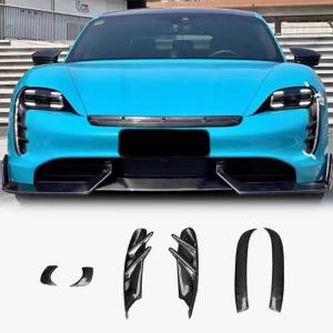 Porsche Taycan Turbo S 9J1 Sedan 2019-2024 Head light Trim Frame Cover Carbon Fiber