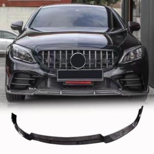 Mercedes Benz C Class W205 C200 C300 Sport Sedan 2019-2021 Carbon Fiber Front Bumper Lip