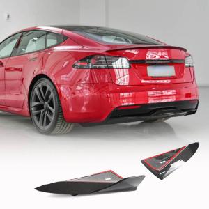 Tesla Model S Plaid 2021-2023 Rear Bumper Splitters Carbon Fiber