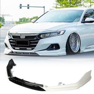 White Pearl Front Bumper Lip for Honda Accord 2021-2022 ABS | Auto Front Chin Spoiler Splitter Protector 3PCS