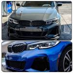 Real Carbon fiber Front Grill for BMW 3 Series G20 Sedan 330i M340i 2019-2022 Front Hood Grill Grille Cover Front Bumper Kidney Grill CoverTrim Body Kit (With Camera Hole)