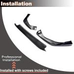 Front Bumper Lip Splitter for Honda Civic 11th 2025+ Blue Lagoon 3PCS | PP Lower Chin Bumper Spoiler Splitter Protection Air Dam Body Kit