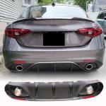 Alfa Romeo Giulia 952 Base 2015-2020 Rear Bumper Diffuser Carbon Fiber W/ Exhaust Tips Tailpipe