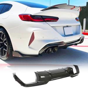 F93 Dry Carbon Fiber Rear Bumper Diffuser Compatible with BMW F93 M8 Gran Coupe Sedan 4-Door 2019-2022 Auto Lower Bumper Lip Spoiler Body Kit Factory Outlet