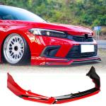 ABS Front Lip Spoiler for Honda Civic Sedan &Hatchback 2022-2024 Rallye Red | Lower Chin Bumper Spoiler Splitter Protection Air Dam Body Kit