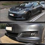 Tesla Model S Sedan 2016-2020 Front Bumper Lip Carbon Fiber
