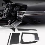 BMW G80 M3 G82 G83 M4 2021+ Interior Center Console Dashboard Trims LHD 5pcs Dry Carbon Fiber