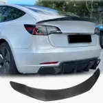 Tesla Model 3 2017-2022 Carbon Fiber Aero Body Kit(Front Lip, Side Skirts, Rear Diffuser & Trunk Spoiler)