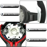 BMW Universal M Series F Series X3 F25 / X4 F26 / X5 F15 / X6 F16 & more Steel Fork Design Steering Wheel with Carbon Fiber trim cover Red/Blue (Paddles+Buttons+Carbon fiber Trim Cover+Flat Bottom)