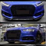 Audi S6 A6 Sline C7.5 Sedan Facelift 2016-2019 Front Bumper Lip Carbon Fiber