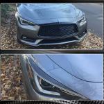 Infiniti Q60 Q60S 2017-2022 Front Headlight Eyebrows Lamp Eyelids Dry Carbon Fiber