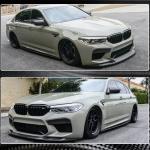 BMW 5 Series F90 M5 Pre-LCI 2018-2020 Front Bumper Lip Carbon Fiber