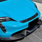 Porsche Taycan Turbo S 9J1 Sedan 2019-2024 Front Bumper Hood Bonnet Grill Cover Carbon Fiber