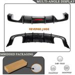 S3 Carbon Fiber Rear Diffuser Compatible with Audi A3 Sline S3 Sedan 2013-2016 Lower Bumper Lip Spoiler Body Kit Factory Outlet with Light (Not for Base Model)