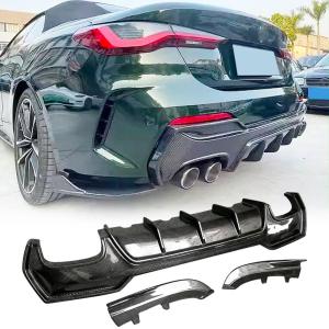 Real Carbon Fiber Rear Diffuser Lip for BMW 4 Series G22 G23 430i M440i M-Sport 2-Door 2021-2025 Lower Bumper Lip Spoiler Body Kit 3PCS