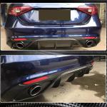 Alfa Romeo Giulia 952 Base 2015-2020 Rear Bumper Diffuser Carbon Fiber W/ Exhaust Tips Tailpipe