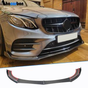 Mercedes Benz E Class W213 Sport E43 AMG 2017-2019 Front Bumper Lip Carbon Fiber