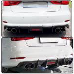 S3 Carbon Fiber Rear Diffuser Compatible with Audi A3 Sline S3 Sedan 2013-2016 Lower Bumper Lip Spoiler Body Kit Factory Outlet with Light (Not for Base Model)