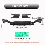 Audi RS6 C8 Avant 2019-2023 Rear Bumper Diffuser Dry Carbon Fiber