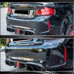 BMW 2 Series F87 M2 M2C 2016-2020 Rear Bumper Diffuser Splitters With LED Brake Light Carbon Fiber