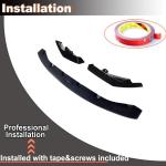 Gloss Black Front Lip Spoiler Compatible with BMW G80 G81 M3 G82 G83 M4 2021-2026 ABS Car Front Splitters Body Kit Trim Protection