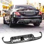 Carbon Fiber Rear Diffuser Compatible with Mercedes Benz C Class W205 C300 C350 C400 C63 AMG Sedan 2015-2021 Under Bumper Chin Diffuser Lip Splitter