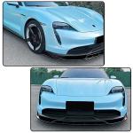 Gloss Black Front Bumper Lip Splitters for Porsche Taycan 2019-2025 | ABS Front Chin Spoiler Splitter Protector Auto Parts Anti-Collision Protection