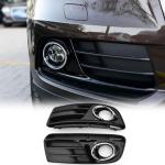 Gloss Black Fog Light Cover Trim Compatible with Audi Q5 2013-2015 ABS Gloss Black Front Bumper Chrome Lower Grille Car Accessories 2PC/Set