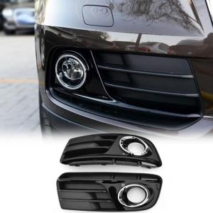 Gloss Black Fog Light Cover Trim Compatible with Audi Q5 2013-2015 ABS Gloss Black Front Bumper Chrome Lower Grille Car Accessories 2PC/Set