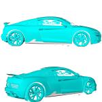 Audi R8 V10 Coupe Spyder Convertible 2Door 2023UP Side Skirts Dry Carbon Fiber