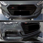 Audi S3 A3 Sline 8V.5 Sedan 2017-2020 Front Bumper Lip Carbon Fiber