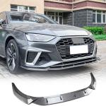 S4 Carbon Look Front Bumper Lip for Audi A4 S4 B9.5 Sline 2020-2024 3PCS | Lower Chin Spoiler Splitter Air Dam Body Kit Trim Tape-On No modification