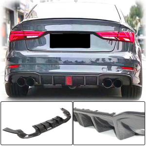Audi S3 A3 Sline 8V.5 Sedan Facelift 2017-2020 Rear Bumper Diffuser Carbon Fiber