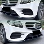 Mercedes Benz E Class W213 Sport E43 AMG 2016-2020 Front Bumper Lip Glossy Black ABS
