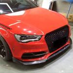 Audi S3 A3 Sline 8V Sedan Pre-facelift 2014-2016 Front Bumper Lip Carbon Fiber