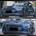 Audi S4 A4 Sline B9.5 Sedan Facelift 2020UP Front Bumper Lip Carbon Fiber