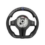 BMW Universal F06/F10/F12/F13/F8X Classic Steering Wheel With LED Carbon Fiber (Airbag+Paddles+Buttons+Carbon Fiber Trim Cover+Flat Bottom)