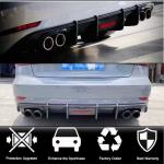 Audi A3 8V.5 Base Sedan Facelift 2017-2021 Rear Bumper Diffuser with LED Carbon Fiber