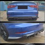 Audi S3 A3 Sline 8V Sedan Pre-facelift 2014-2016 Rear Bumper Splitters Carbon Fiber