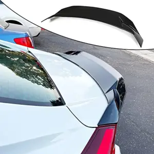 Honda Civic 10th Sedan 2016-2021 Rear Trunk Spoiler Glossy Black ABS