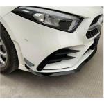 Mercedes Benz A Claa (W177) V177 A200 A250 Sport Sedan 2019-2021 Front Bumper Lip Carbon Fiber