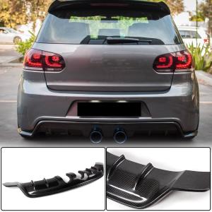 Volkswagen VW Golf 6 MK6 R R20 2010-2013 Rear Bumper Diffuser Carbon Fiber