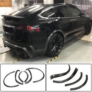 Tesla Model X Sport Utility 2016-2022 Wheel Arch Fenders Trims Carbon Fiber