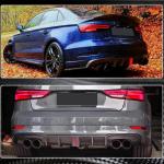 Audi RS3 8V.5 Sedan 2017-2019 Rear Bumper Diffuser Carbon Fiber(With LED Brake Light)