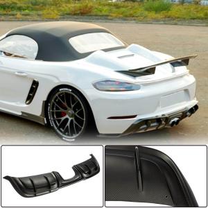 Porsche 718 (982) Boxster Cayman 2016-2019 Rear Bumper Diffuser Matte Carbon Fiber